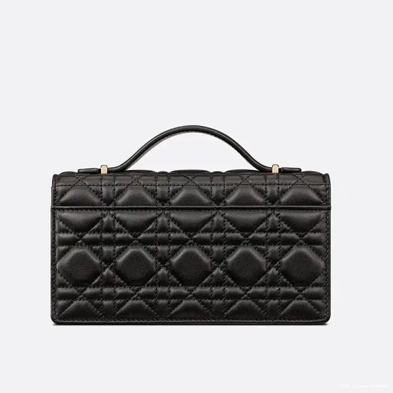 Cheap Miss Mini Lambskin Black Dior Bag Cannage Handle Top 0507 Luxury